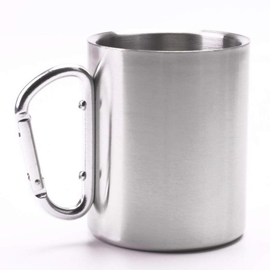 Tebery Pack Stainless Steel Coffee Mugs with Carabiner Handles 10OZ Doubl