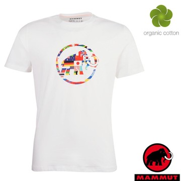 長毛象 男 世界T Nations 吸濕快乾彈性圓領短袖T恤休閒衫運動上衣_純白