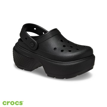 Crocs卡駱馳 Stomp Clog 經典雪屋洞洞鞋 Black黑 - M5W7 (22.9CM～23.8CM)