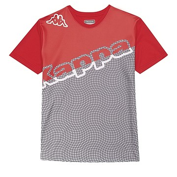 KAPPA義大利 型男吸溼排汗圓領衫 紅 灰 31181QWA07