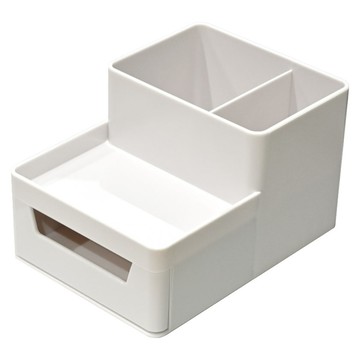 FAmILyLIFE 生活 桌面抽屜式多功能 自由堆疊文件文具收納盒 YG-069 15.5 x 11.2 x 9.5cm  米白色  1組