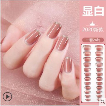 穿戴甲高級感新款指甲貼片美甲貼片甲片成品穿戴式美甲貼短款【摩可美家】