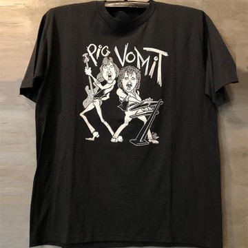 Pig Vomit卡通搖滾怪味阿美咔嘰vintage復古短袖ins超火男女T恤潮