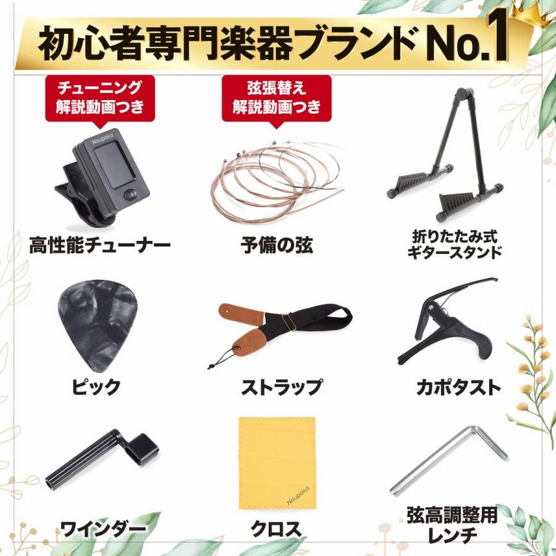 アコースティックギター アコギ 初心者 セット 12点 【12週間