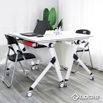 LOGIS 120*50摺疊移動會議桌 培訓桌 辦公桌【YH120X50-W】