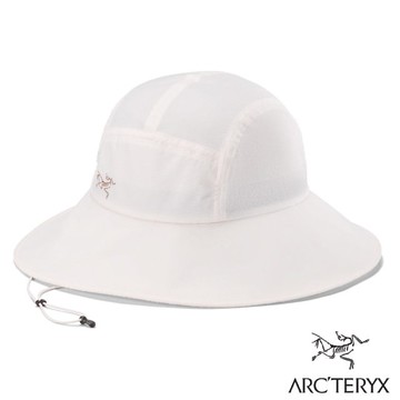 【ARCTERYX 始祖鳥】Aerios Shade Hat 防曬透氣寬邊遮陽帽.可折疊大盤帽_X000007765 絹絲白