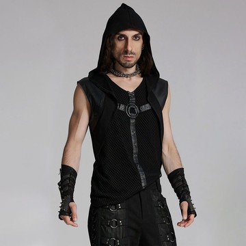 龐克森林刺客連帽針織背心 / 無袖上衣