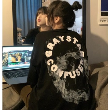 TGNS 純棉T恤 短袖衣服 美式復古上衣 oversize T恤 潮流衣服 夏天衣服 ins風衣服 潮牌 字母印花