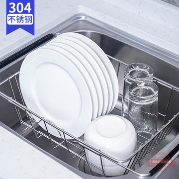 廚房置物架不銹鋼水槽瀝水架用品家用大全碗筷碟子收納架子可伸縮