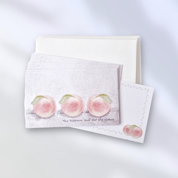 訊息卡信封組 (白桃)