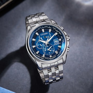 CITIZEN 星辰 GENTS 五局電波兩地時間光動能男錶/44.3mm(AT9120-89L)