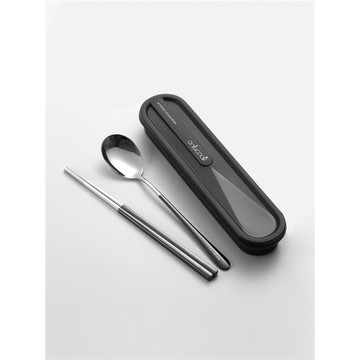 onlycook 便攜式餐具食品級304不銹鋼筷子勺子套裝學生筷勺收納盒