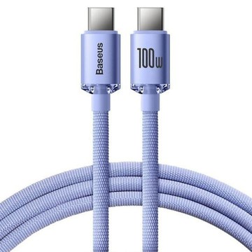 Baseus 倍思 晶耀系列 雙Type-C快充數據線 100W 適用於iPhone15  1.2m  紫色  1條