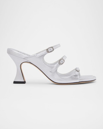 Kitty Metallic Mary Jane Trio Sandals