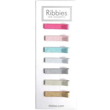 英國Ribbies 閃耀繽紛單色髮夾7入組 髮飾 兒童髮飾