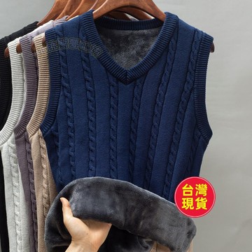 【秋冬加厚加絨】毛背心馬甲坎肩男 保暖毛衣背心 男士無袖針織毛線馬夾 針織背心 馬甲背心 保暖背心 無袖毛衣 秋冬保暖