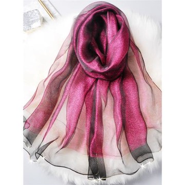 閃亮輕奢洋氣金紗真絲歐根紗女春秋絲巾百搭鉆石純色旗袍披肩圍巾