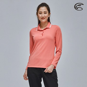ADISI AL2021046女抑菌單向導濕WaterFree長袖POLO衫 / 蜜桃紅