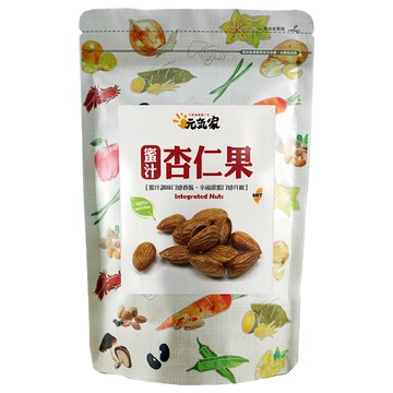 元氣家 烘焙蜜汁杏仁果，手工低溫烘焙，酥脆香甜，非油炸  200g  1包