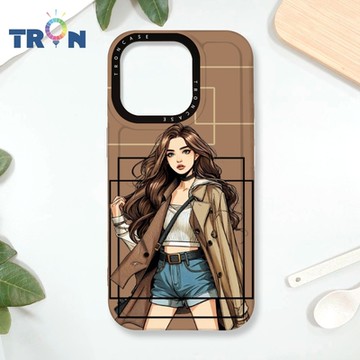 TRON IPHONE 16 PRO 雜誌風女孩 MAGSAFE 磁吸 防摔 太空殼 透白 手機殼