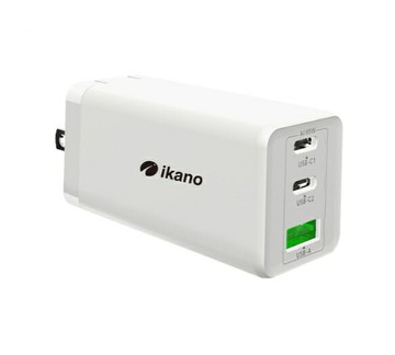【ikanolife】65W GaN氮化鎵迷你PD充電器_3孔輸出附3A雙頭TYPE-C線