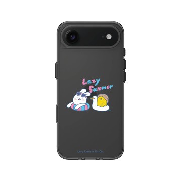 iPhone Air Clear (相機按鈕) 酷墨灰 - 懶散兔與啾先生 Lazy Rabbit and Mr.Chu - lazy summer