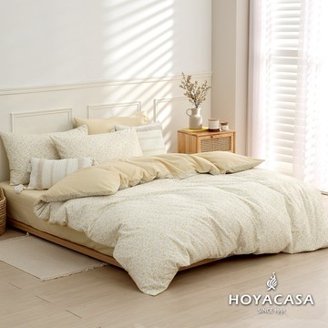 HOYACASA 精梳棉兩用被床包組(天絲入棉30%)｜花憶霏霏｜(單人/雙人/加大)