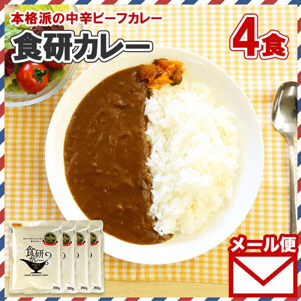 日本食研 カレー レトルト 食研カレー セット 4食 メール便 ポイント消化 送料無 レトルトカレー レトルト 食品 お取り寄せ グルメ