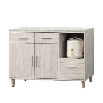文創集 穆伊4尺二門三抽餐櫃/收納櫃-120.4x40x80.2cm免組