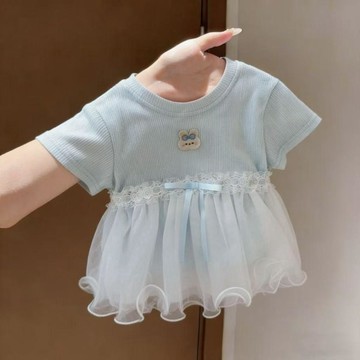 Mimo⭐女童短袖t恤夏裝兒童公主上衣夏季薄款童裝寶寶衣服