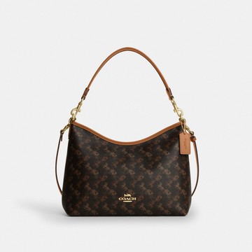 LAUREL 馬車圖案印花單肩手袋