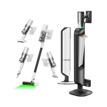 Dreame S50 Station 主動式割毛集塵吸塵器｜抗敏割毛2.0(140°綠光顯塵/210AW超強吸力)