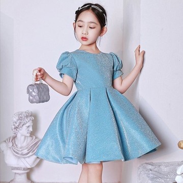 女童禮服裙高端主持人兒童生日宴會鋼琴演奏洋氣小女孩公主演出服