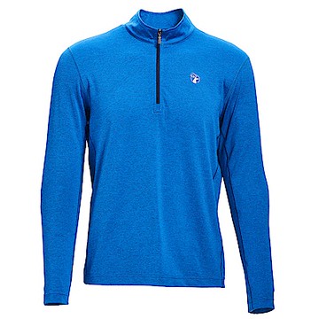 荒野【wildland】男彈性抗UV拉鍊長袖上衣藍色