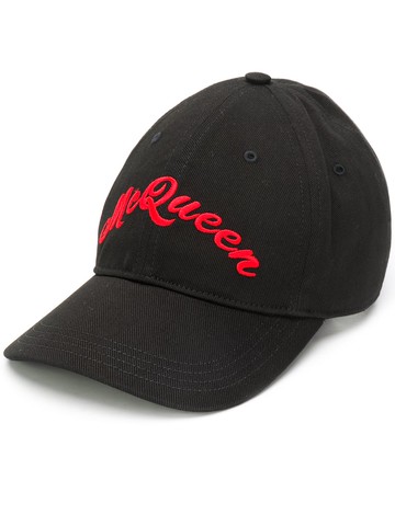 Alexander McQueen - embroidered signature baseball cap - men - Cotton - L - Black