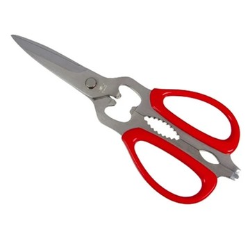 SilkY Scissors 丸章工業 CHEF-X PRO+ 可拆卸多功能廚房剪刀 4色手柄 不鏽鋼刀420J2 日本製  215mm  紅色  1支