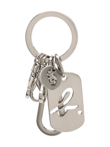 agnès b. - cut-out logo detail keychain - unisex - Metal - One Size - Silver
