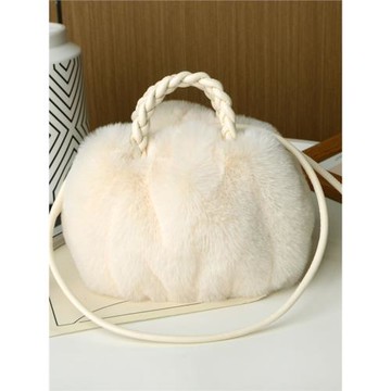 新款毛絨包包仿兔毛可愛南瓜包手提女士包秋冬云朵氣質單肩斜挎包