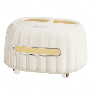 【媽媽咪呀】2入法式面紙盒 桌上型置物盒 手機支架收納盒(抽取式衛生紙盒 紙巾盒 遙控器收納 浴室收納)優雅米2入