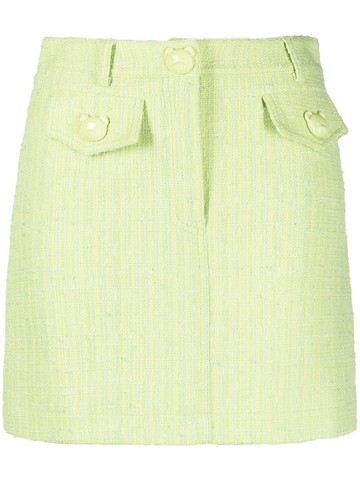 Moschino - high-waisted tweed skirt - women - Cotton/Cotton/Polyamide - 44 - Green