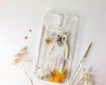 客製化手繪寵物押花手機殼 | 狗狗 法鬥犬
