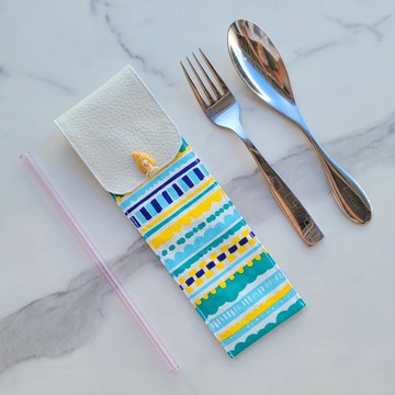 【可放22cm吸管】防水環保餐具袋 / 筆袋 親子餐具袋 雀斑公主