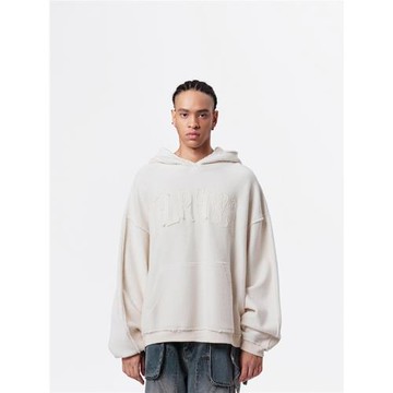 VANN VALRENCE宋亞軒同款貼布刺繡毛圈棉落肩情侶款連帽衛衣