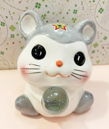 【震撼精品百貨】招財貓 招き猫 日本招財貓招財鼠存錢筒/撲滿-灰(M)#04842 震撼日式精品百貨