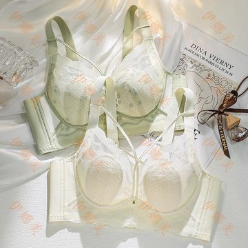 【臺灣出貨👙】美胸內衣女大胸顯小薄款透氣調整型收副乳性感蕾絲兔耳朵顯瘦文胸【伊娜美】