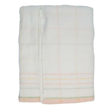 LIFE 來福牌 方格彩條浴巾 69*137CM 100%棉 台灣製  黃色  1條