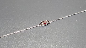 天然 切面 石榴石 手鍊 尼泊爾 手工製 925純銀