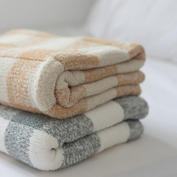 洋森生活|蘇格蘭紋瞬暖毛毯-燕麥色