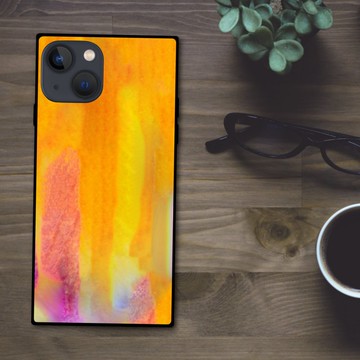 色彩鮮豔且充滿神秘感的細胞花紋 方形手機殼【強化玻璃】適用於 iPhone16