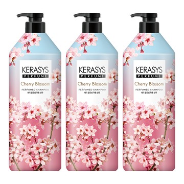 KERASYS香氛洗髮精 Cherry Blossom 櫻花香氣 維他命萃取 柔韌光澤  1L  3瓶